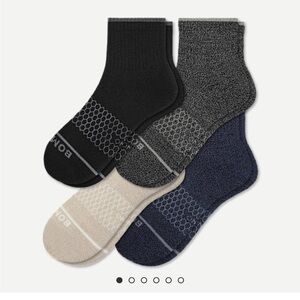NWT BOMBAS Women's Merino Wool Blend Quarter Sock 4-Pack, size medium